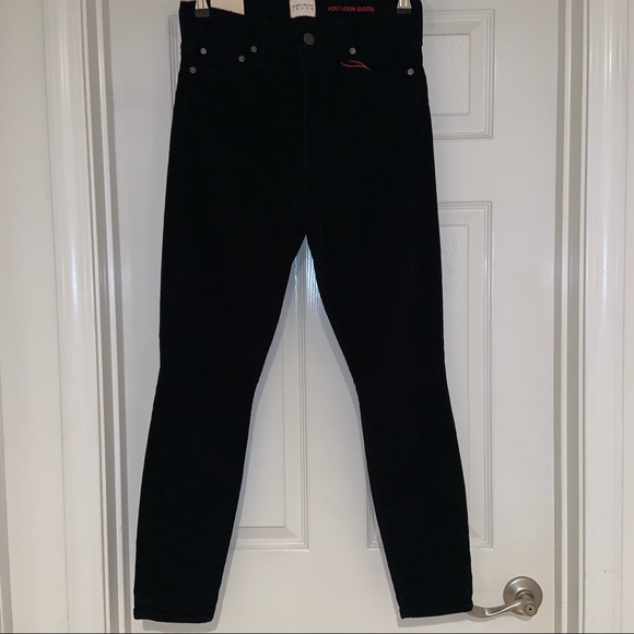 Alice and Olivia Good High Rise Ankle Skinny Black Corduroy –– NWT - Picture 4 of 14